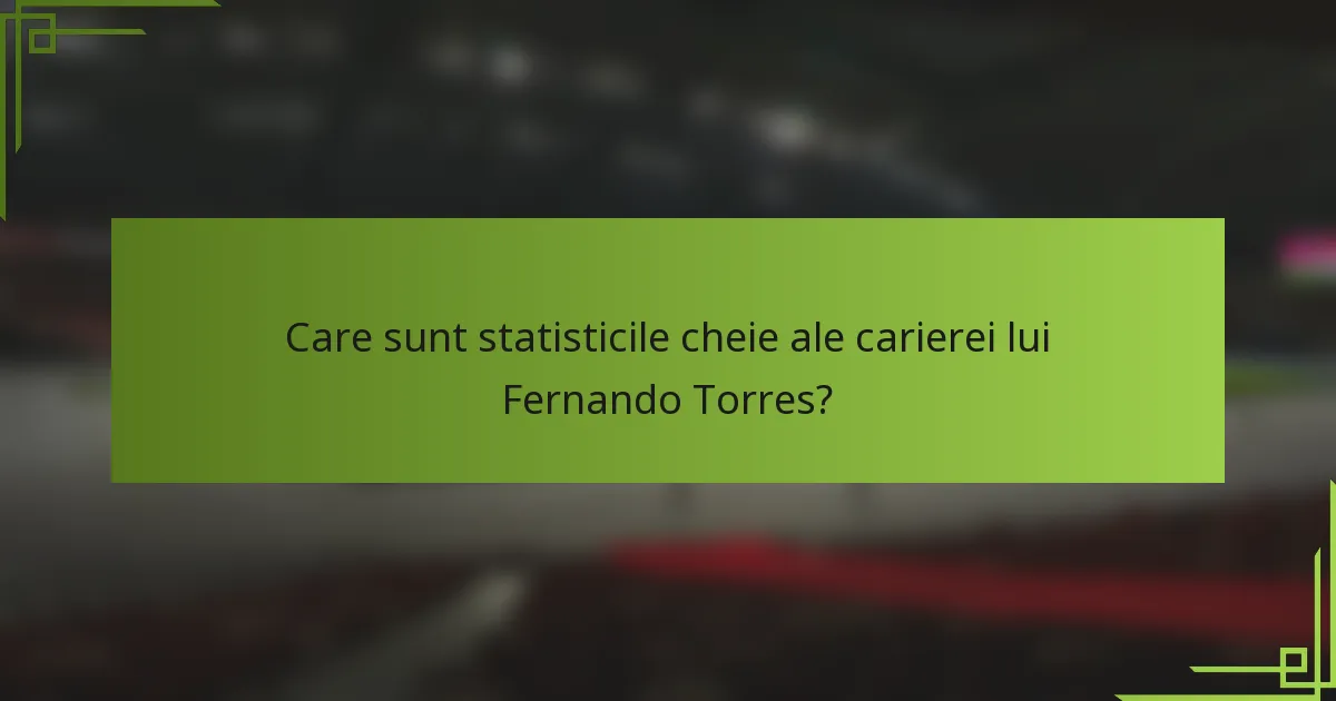 Care sunt statisticile cheie ale carierei lui Fernando Torres?