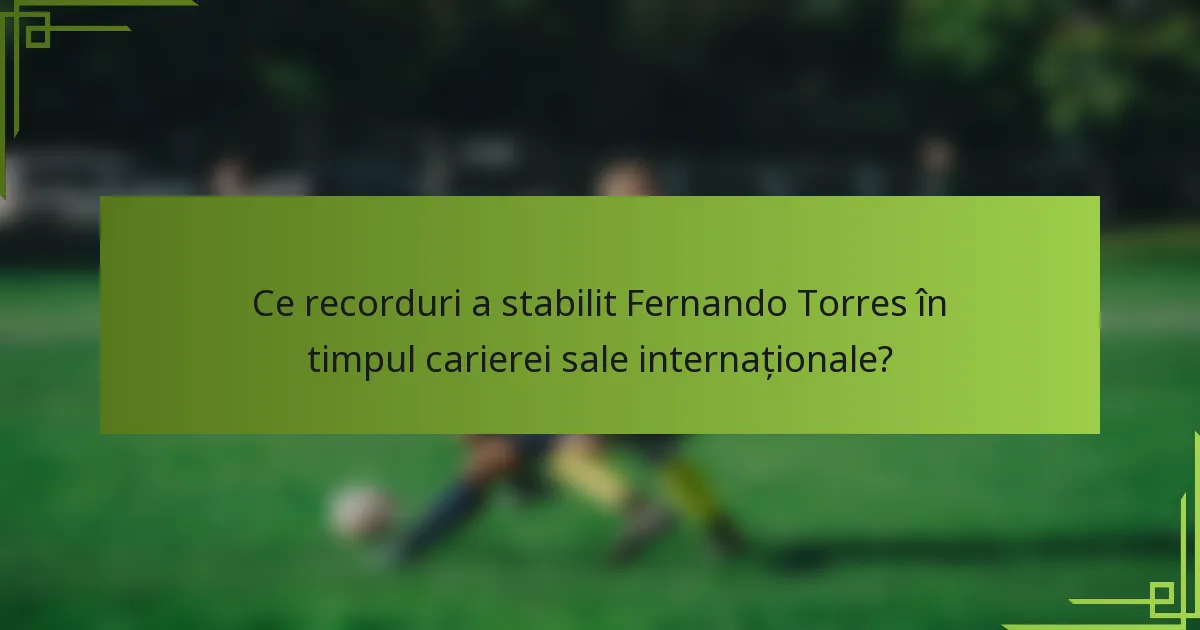 Ce recorduri a stabilit Fernando Torres în timpul carierei sale internaționale?