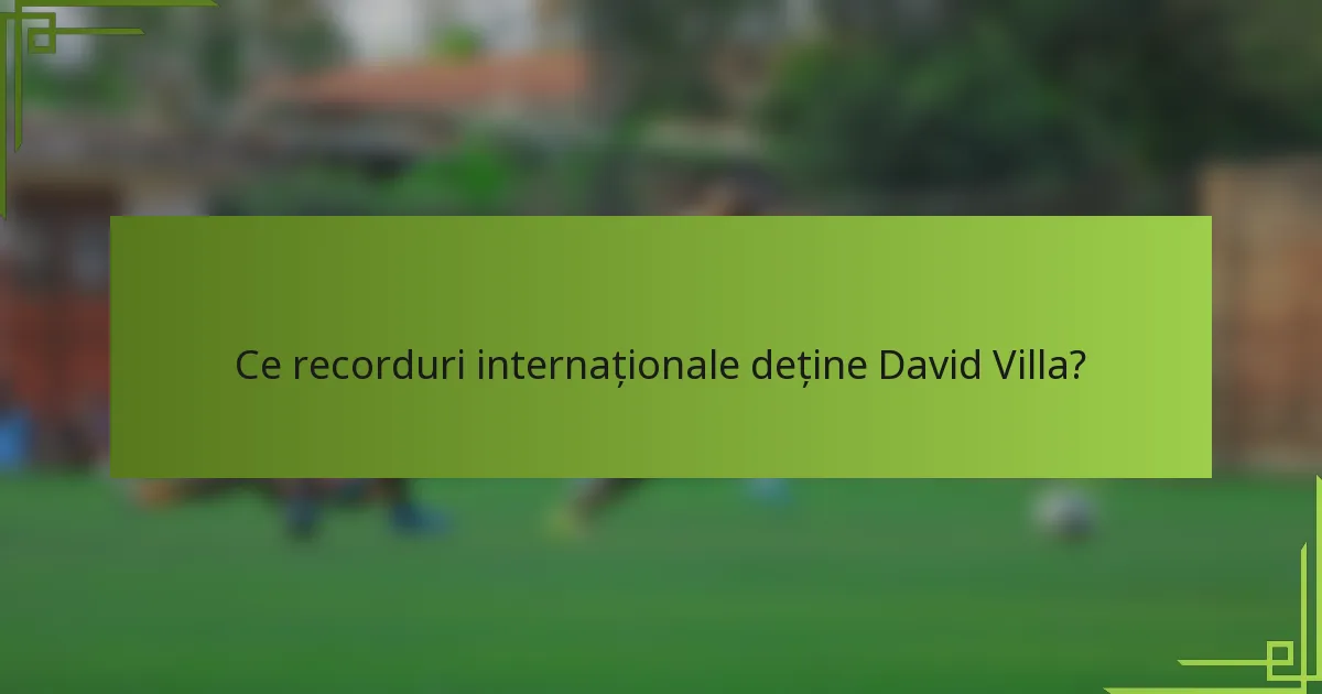 Ce recorduri internaționale deține David Villa?